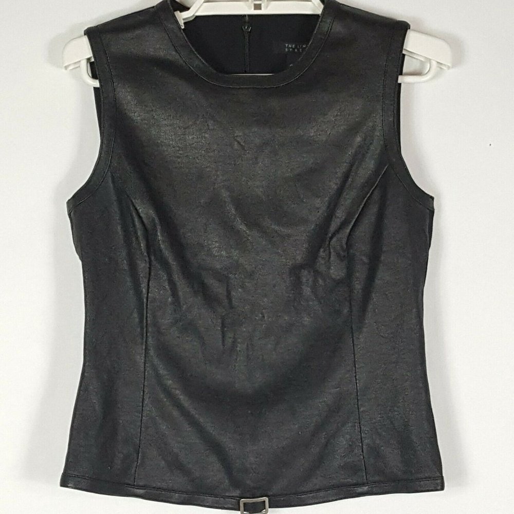 New The Limited Sz XS Vest Stretch Faux Leather